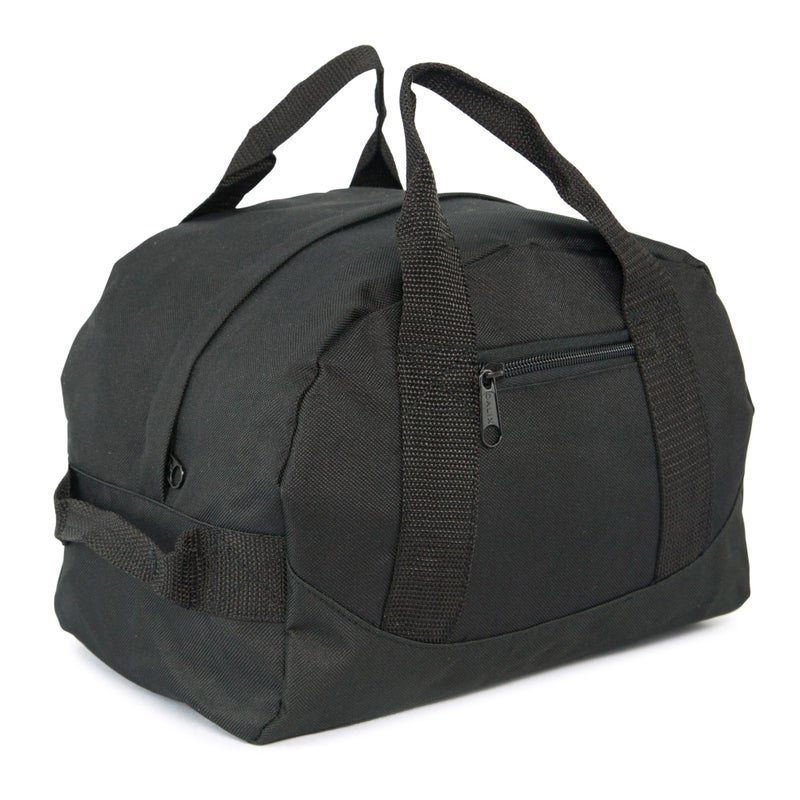 Dalix 12'' Mini Two Tone Duffle Bag (Black) Small - Image 1